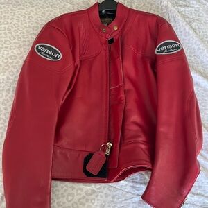 Vans Red Leather Motorcycle Jacket